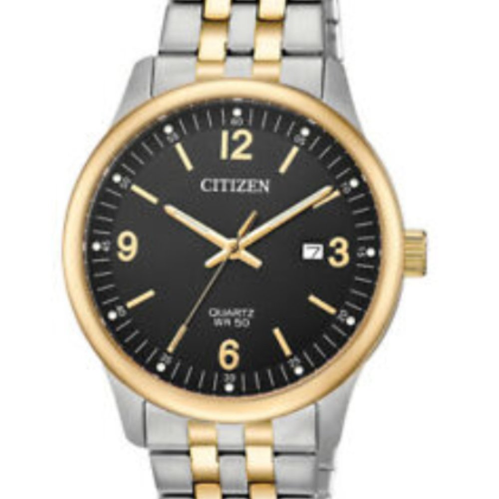 Citizen Quartz Black Two Tone 40mm Watch - Picture 1 of 3